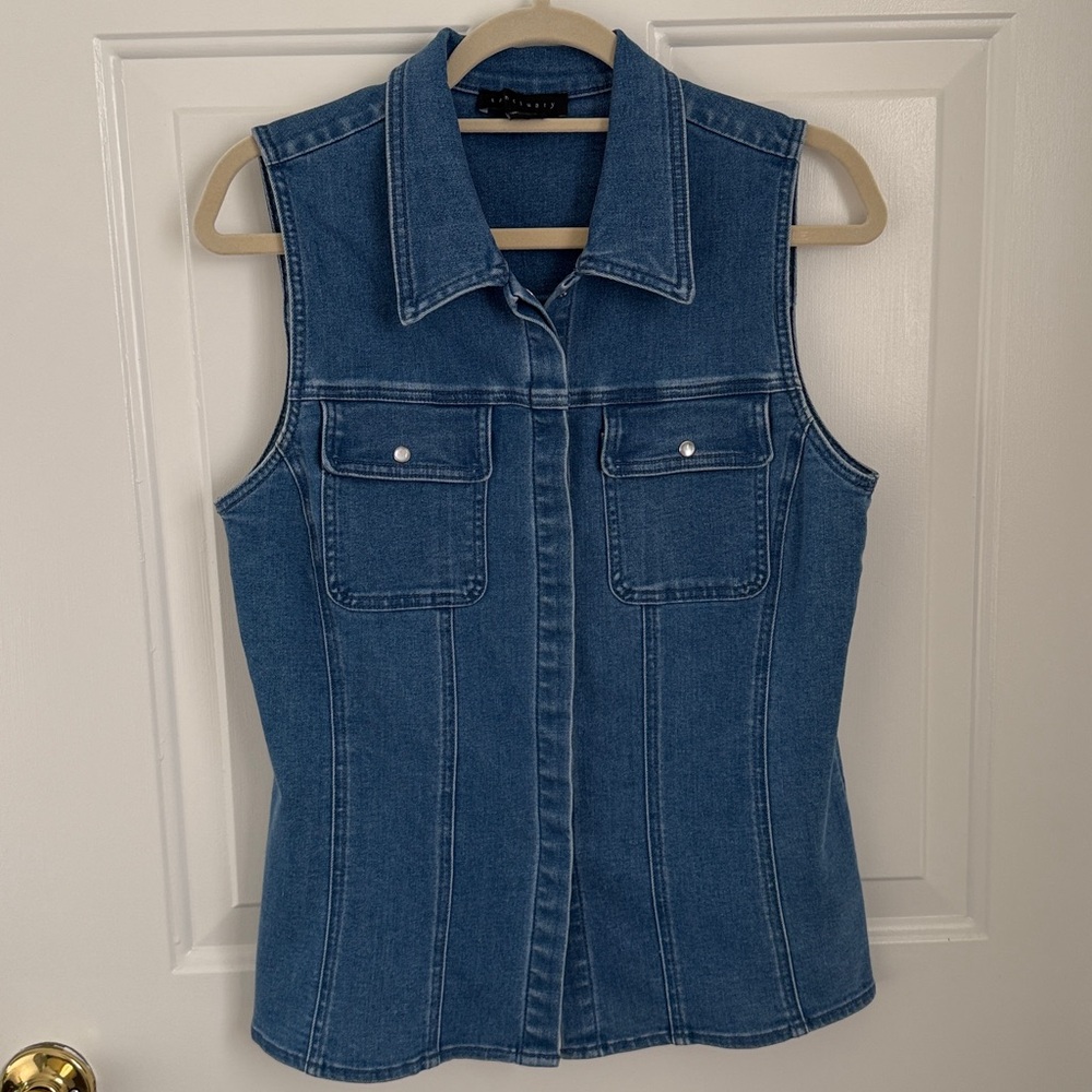 Sanctuary Denim Fitted Vest - Size Large - Picture 8 of 8